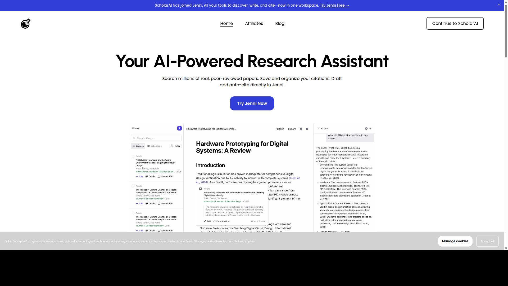 ScholarAI website