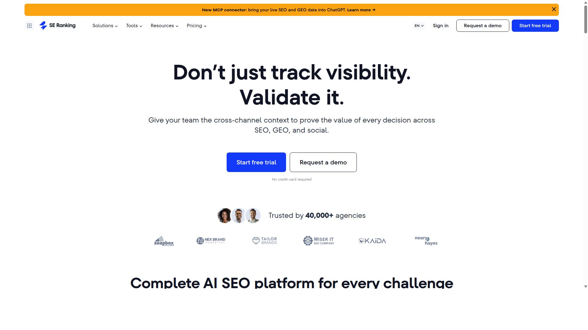 SE Ranking website